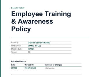 Employee Training & Awareness Policy Template – Small Business Cybersecurity Policy