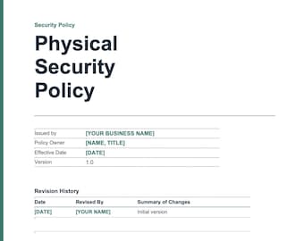 Physical Security Policy Template – Small Business Cybersecurity Policy