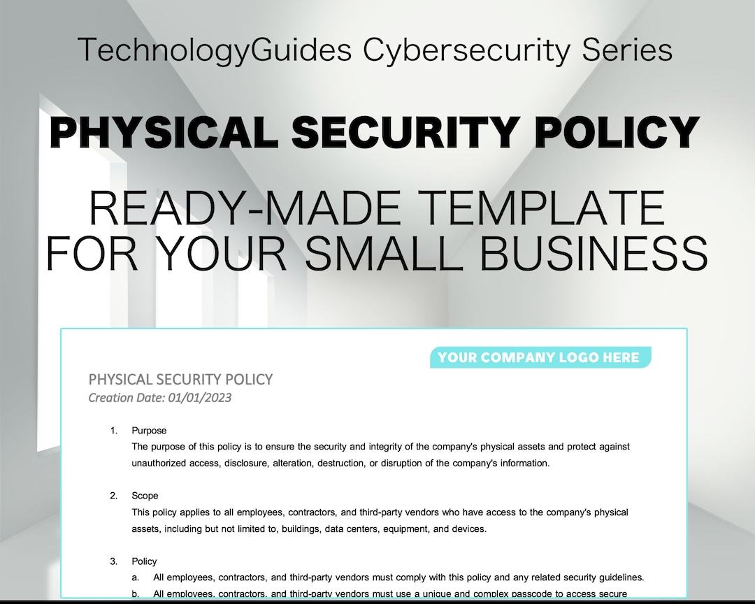 Easy Physical Security Policy Template Cybersecurity for Your Business Easy Physical Security Policy Template Cybersecurity for Your Business