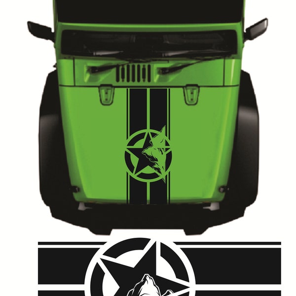 Military star sticker Mountain sticker for  Jeep Hood sticker Tj JK CJ YJ Wrangler for Cherokee for Ford Off Road