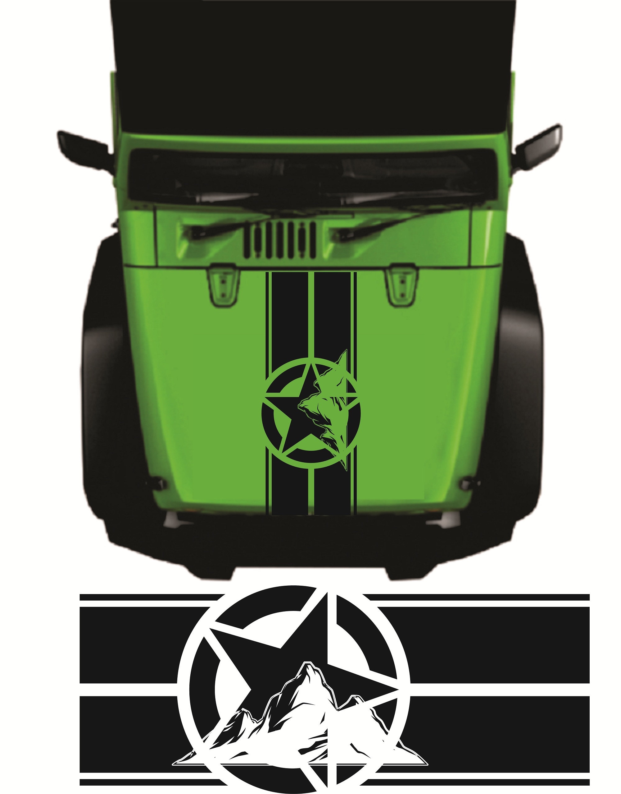 Auto Motorhaube Abdeckung Motor Vinyl Film Aufkleber für Jeep Wrangler JK  JL TJ YJ unbegrenzte Sahara