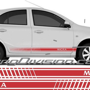 Nissan Micra side stripes  K10 K11 K11C K12 K12C K13 Vinyl stickers for NIssan stickers Micra stickers