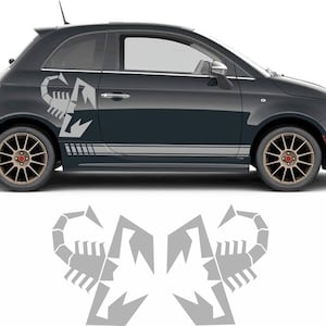 Naklejka Abarth na Fiata Naklejka Skorpion Naklejka Pasek boczny samochodu Naklejka włoska na Fiata 500 595 Paski wyścigowe Naklejka boczna Abarth