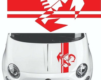 フィアット 500 595 695 アバルト ASSETTO CORSE ステッカー黒背景 +