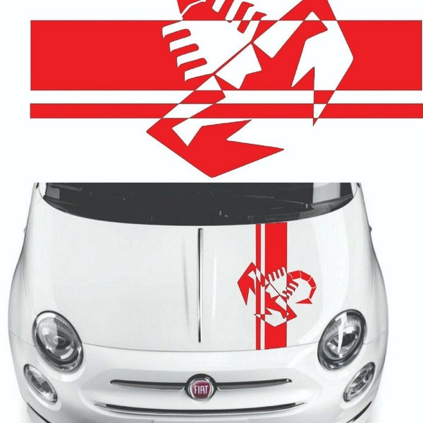 Sticker for Fiat Abarth  500 595 Racing stripes Abarth side sticker decal Stripe Scorpion Fiat 500 Racing Sport Sticker