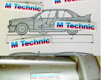 Sticker for BMW E30 Aufkleber M Technic M-Tech 1 2 Body Kit Sticker Original x6 E24 E28 for BMW E30 M tech1 M tech 2