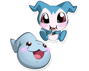 Digimon "V"-line Vinyl Stickers | Chibomon & Demiveemon