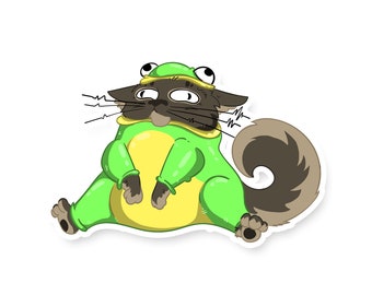 Cat Frog Vinyl Sticker
