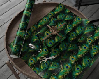 Pfauenfeder Geschenkpapier, Art Deco Geschenkpapier