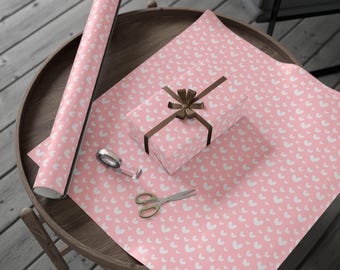 Pink Heart Wrapping Paper: Valentine's Day Gift Wrap
