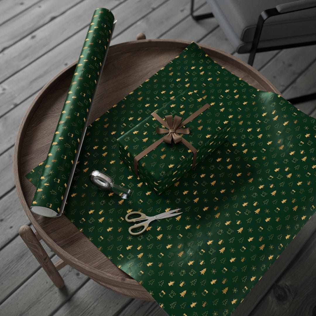 Elegant Gold Angel Tree Wrapping Paper, Festive Christmas Gift Wrap - Etsy
