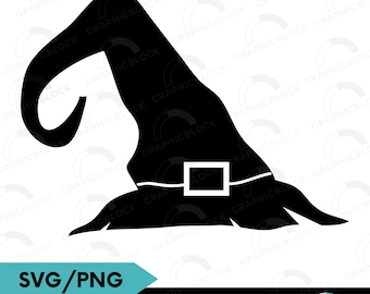 Witch Hat SVG PNG DXF: Halloween Vector Cut File (Digital Download)