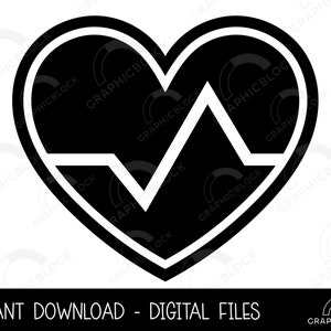 Heart Beat SVG, Hart SVG, Medische SVG, Heart Beat Clipart, Hart Bestanden voor Cricut, Hart Cut Bestanden Voor Silhouet, Dxf, Png, Eps, Vector