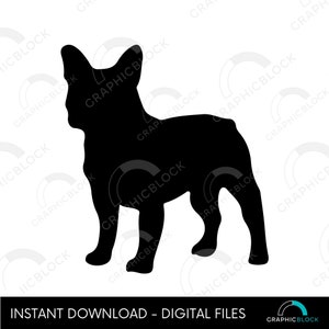 French Bulldog SVG, Dog Silhouette Svg, Frenchie Cut File for Silhouette Studio & Cricut, Bulldog Clip Art Eps Dxf Png, Instant Download