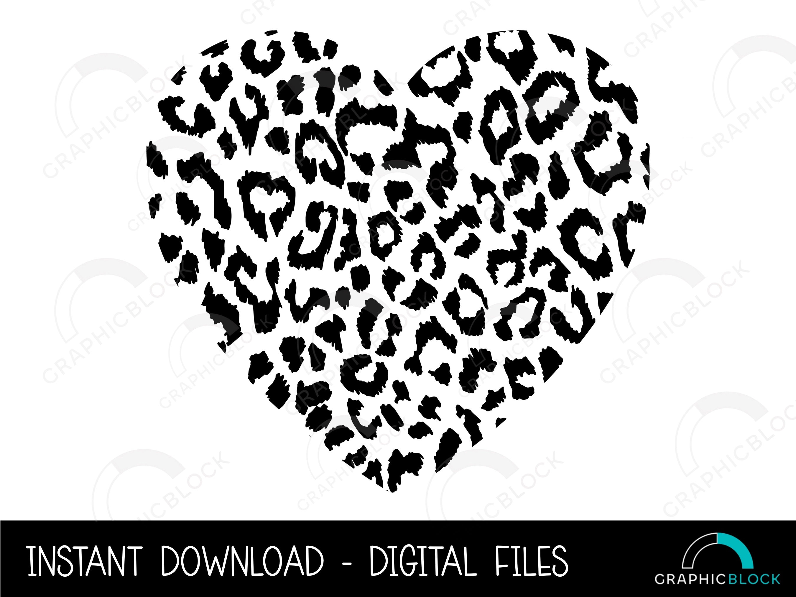 Leopard Louis Vuitton Heart SVG, Leopard LV SVG PNG DXF cut file for cricut