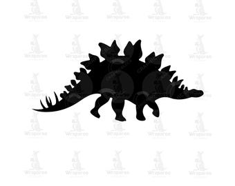 ステゴサウルスのシルエットSVG | 恐竜ベクターPNG | ジュラシック恐竜カットファイル（デジタルダウンロード）