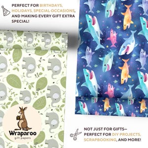 Birthday gift wrap, holiday wrapping paper, special occasion gift wrap, DIY projects wrapping, scrapbooking paper, animal themes