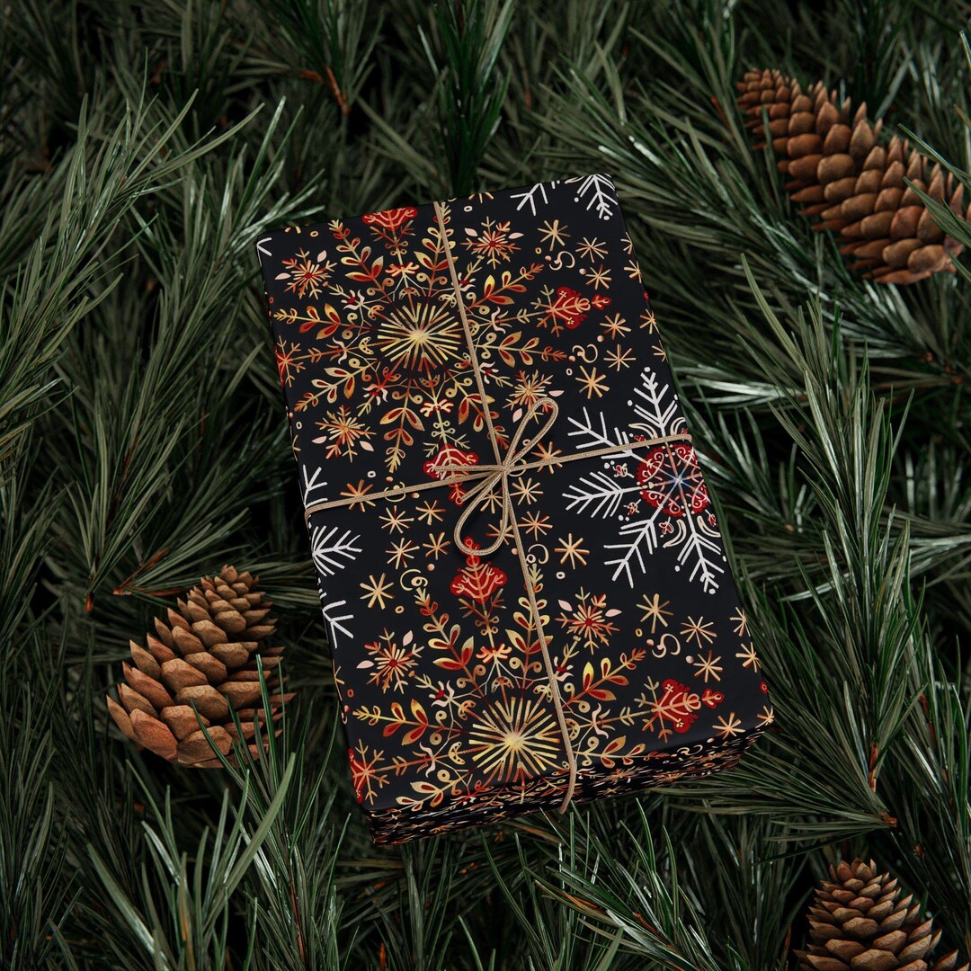 Elegant Snowflake Gift Wrap, Premium Winter Holiday Paper - Etsy