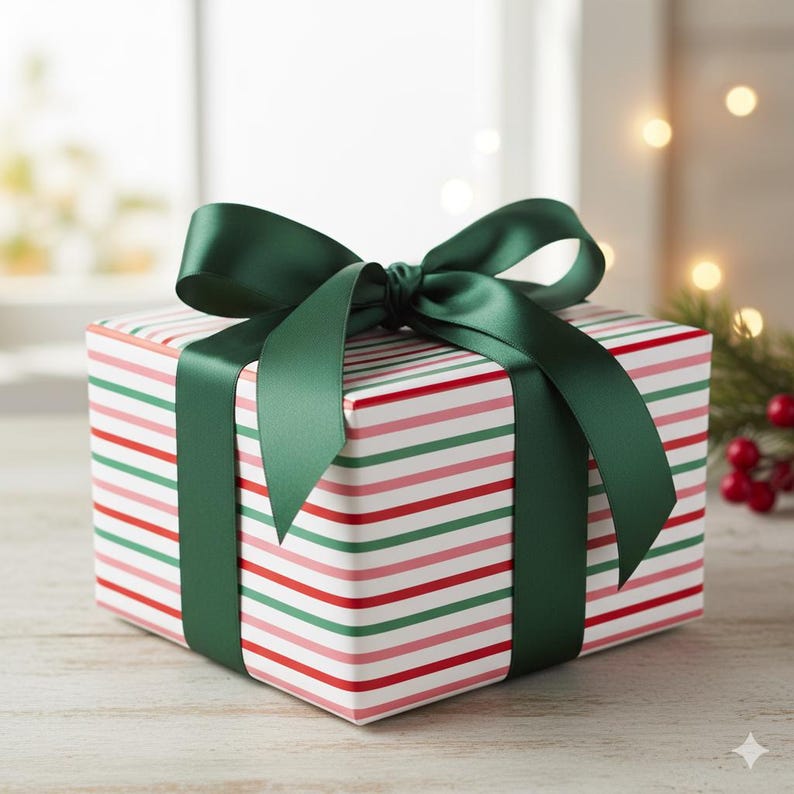 Striped Wrapping Paper, Holiday Gift Wrap, Christmas Wrapping Paper ...