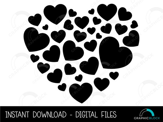 valentine heart clipart black and white