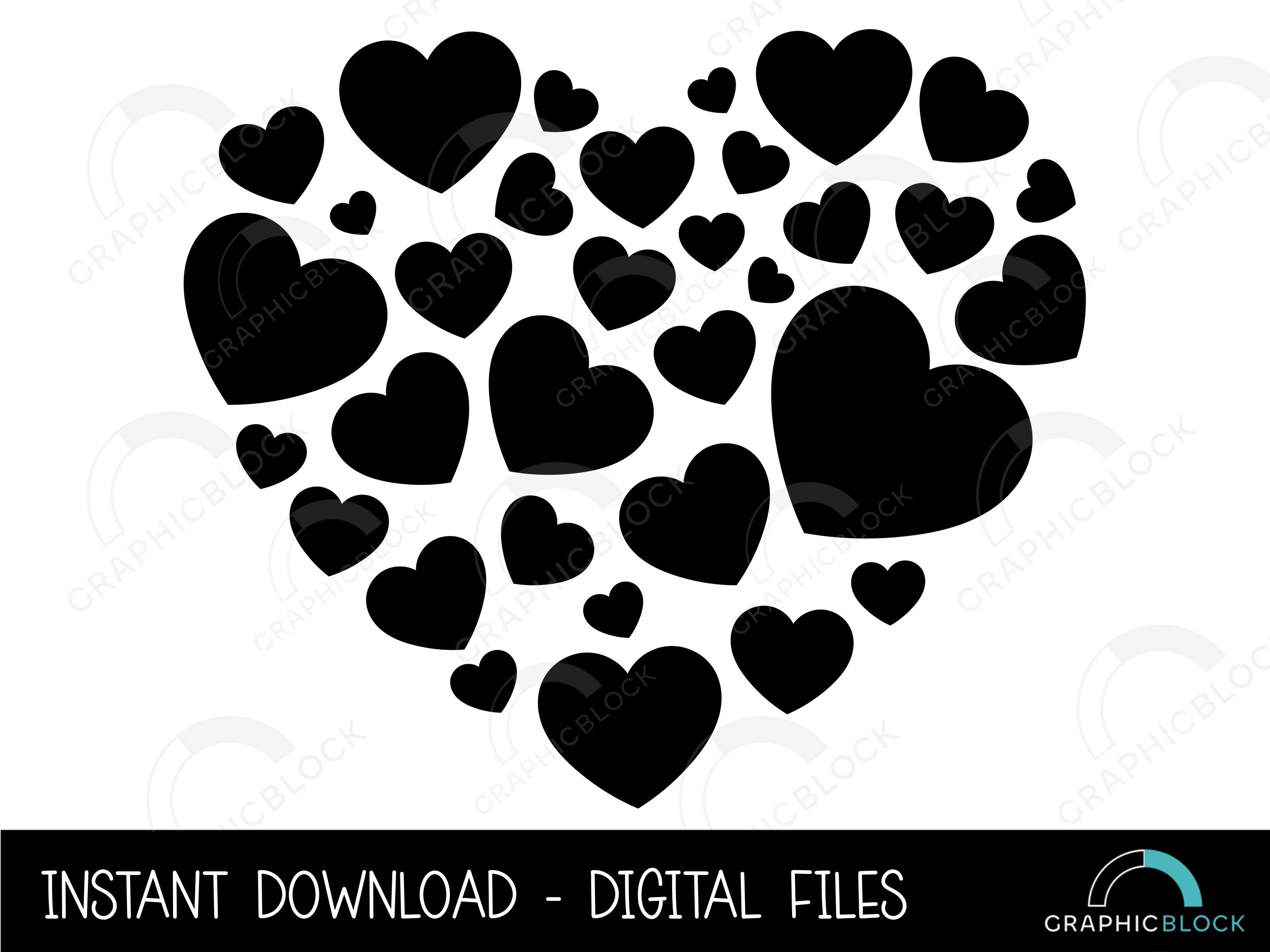 Heart SVG, Heart Shape SVG, Valentine Heart Clipart, Cricut Cut Files,  Hearts Silhouette, Valentines Dxf Png Eps, Vector, Digital Download