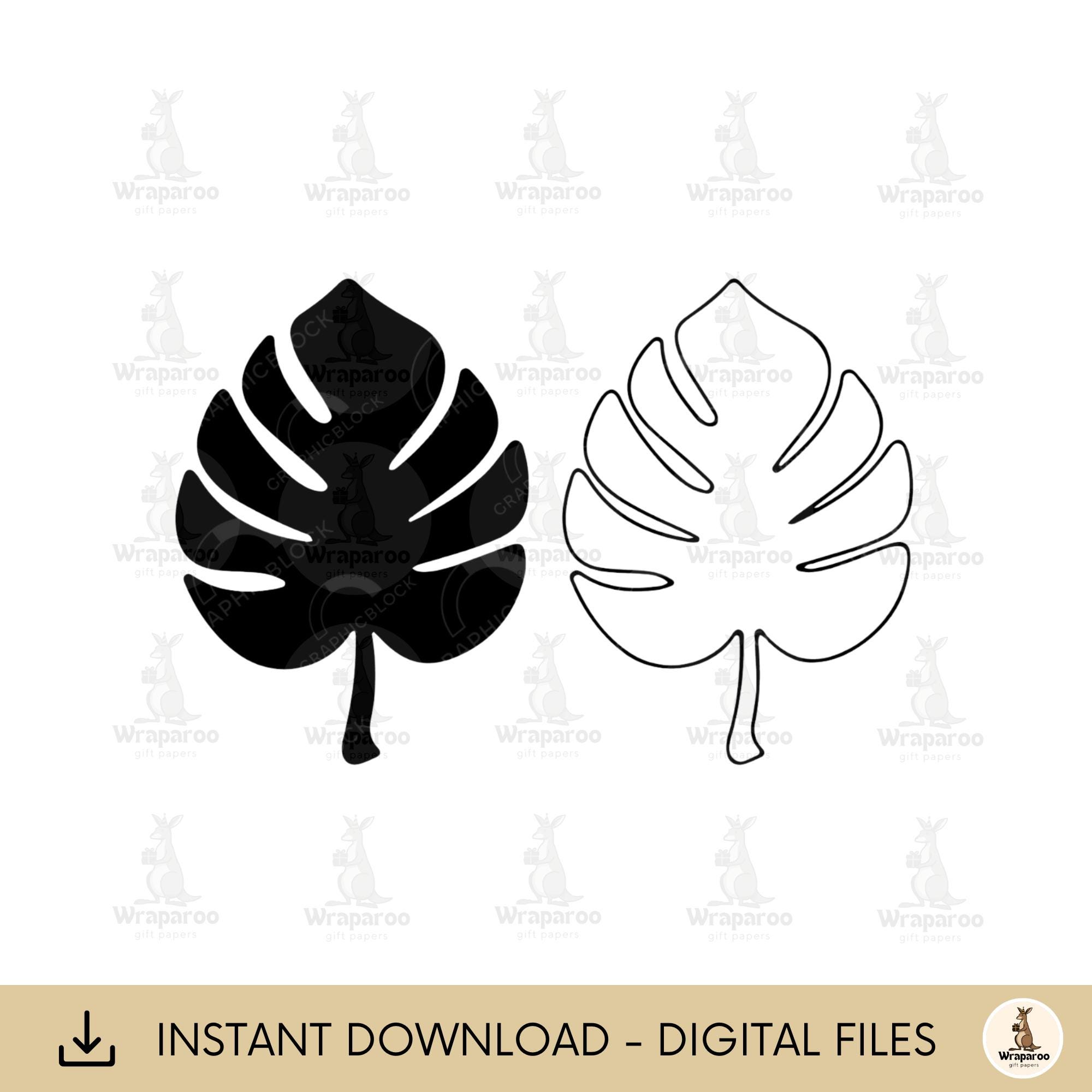 Monstera Leaf SVG: Tropical Plant Silhouette, Cricut Cut File (digital  Download) - Etsy Israel