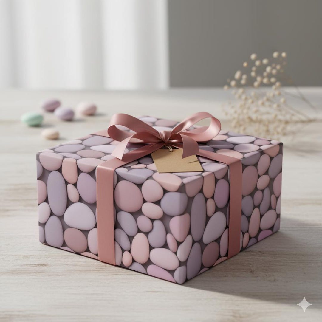 Pibble Wrapping Paper Pink Purple Pebble Art Wrapping Paper, Modern Gift Wrap - Etsy
