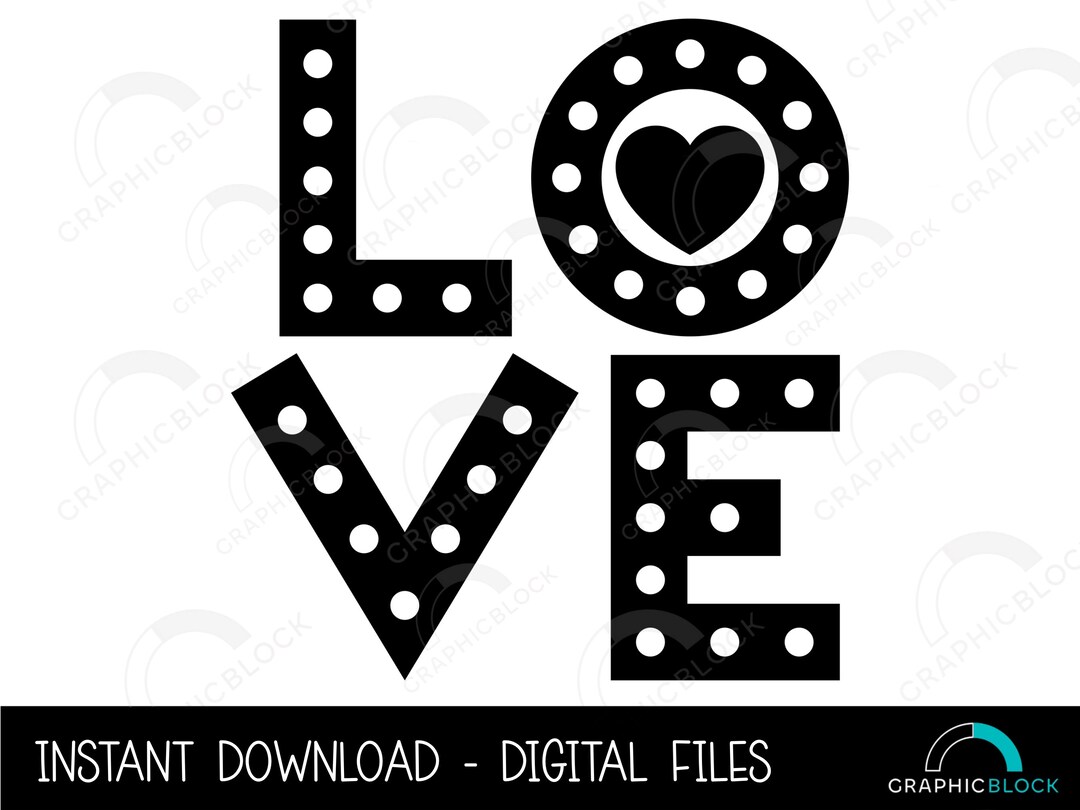 Love Heart SVG Clipart: Valentine's Day Cut File (digital Download) - Etsy