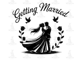 結婚式シルエットSVG | 新郎新婦ウェディングカットファイル（デジタルダウンロード）