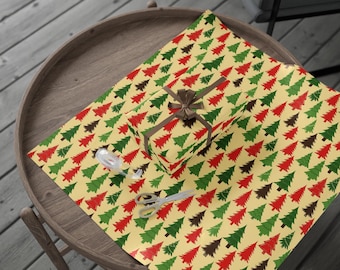 Retro Christmas Tree Wrapping Paper, Vintage Wrap