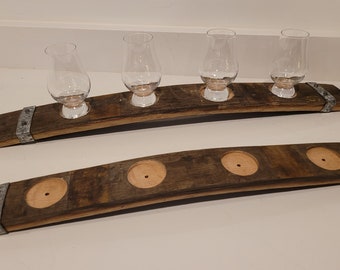 Whiskey Stave Flight / Whiskey Stave Flight / Barrel Stave Bourbon Flight / Glencairn