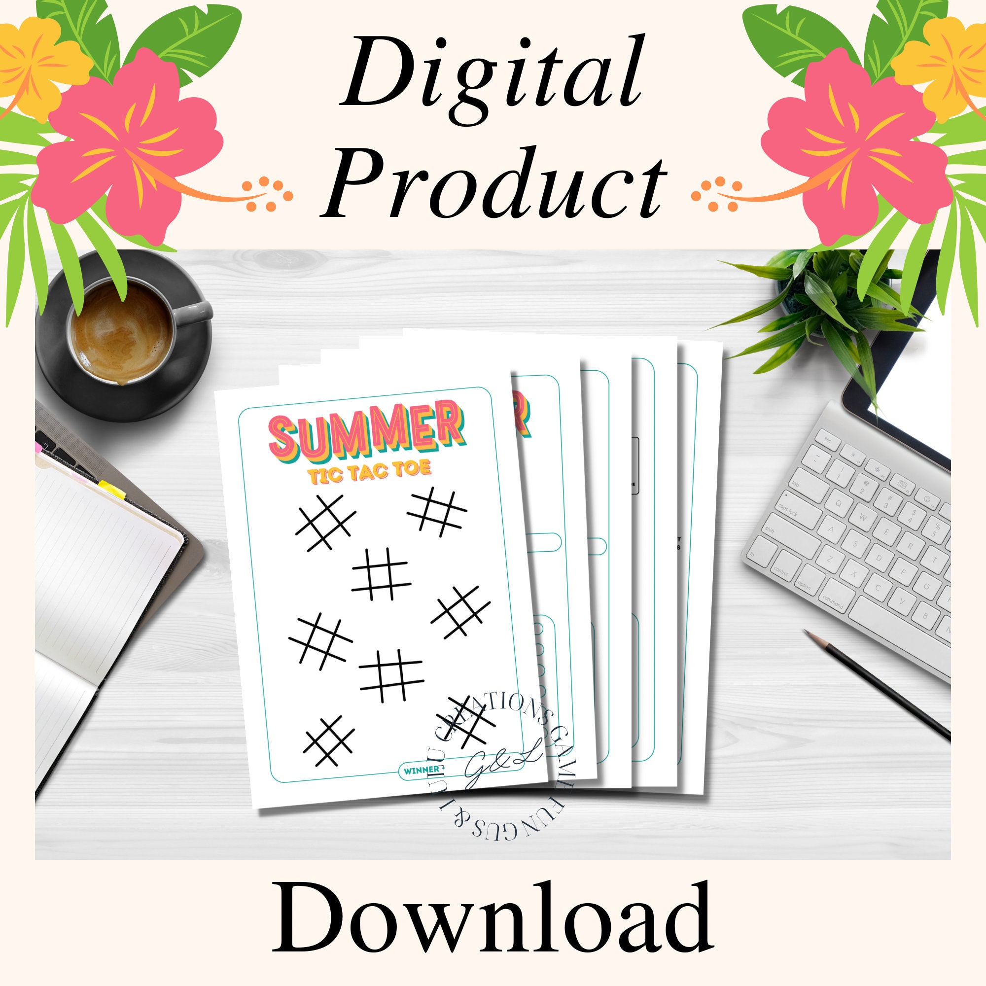 Summer Pencil and Paper Games Printable, Party Games PDF, Summer ...