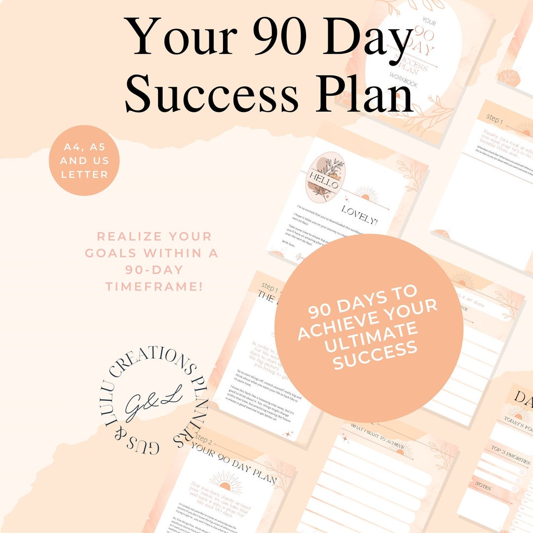 90 Day Success Plan Printable, Goal Setting PDF, Progress Tracking ...