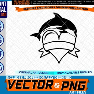 Dolphin Love Logo Grafisch Ontwerp Element . SVG . EPS. PNG . Pdf Clipart Vector Cricut Vinyl Cut Cutting Art File