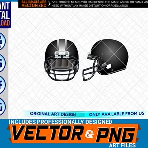 Black Football Helmet Printable Full Color Logo Graphic Design Element .SVG .EPS .PNG .Pdf Clipart Vector Art File