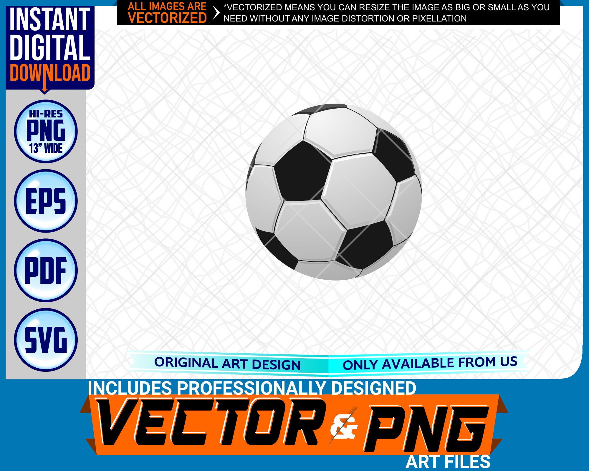 Soccer Ball Printable Full Color Logo Graphic Design Element .SVG .EPS