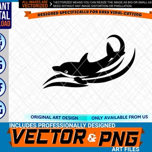 Dolphin Tribal Surfen Wave Logo Grafisch Ontwerp Element . SVG . EPS. PNG . Pdf Clipart Vector Cricut Vinyl Cut Cutting Art File