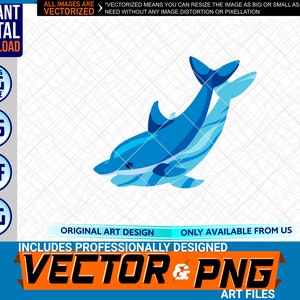 Dolphin Shadow Stampabile Full Color Logo Elemento di Design Grafico. SVG . EPS. PNG . Pdf Clipart Vector Art File
