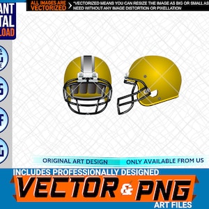 Athletic Gold Football Helmet Printable Full Color Logo Graphic Design Element .SVG .EPS .PNG .Pdf Clipart Vector Art File