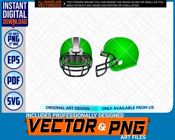Bright Green Football Helmet Printable Full Color Logo Graphic Design  Element .SVG .EPS .PNG .Pdf Clipart Vector Art File