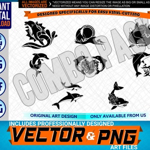 Dolphin Love Zwemmen Sunset Logo Grafisch Ontwerp Element. SVG . EPS. PNG . Pdf Clipart Vector Cricut Vinyl Cut Cutting Art File