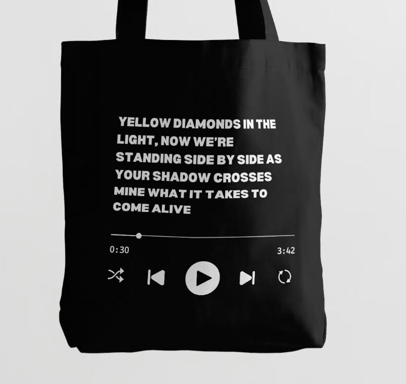 Spotify Song Lyrics Karaoke Tote Bag W/ Zipper recycled & Etsy