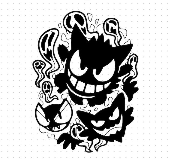 Pokemon Gengar Evolution SVG | Gengar SVG | Pokemon SVG | Digital svg File | Pokémon Fan Art | Instant Download Gengar | Haunter | Gastly