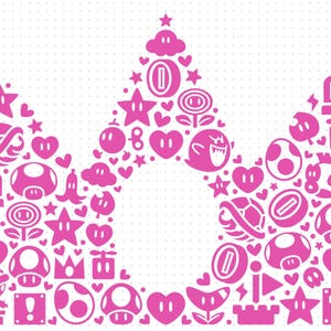Princesa Peach / Descarga instantánea / Archivo de corte digital / Mario World / Corona de princesa / Archivo de descarga de Cricut