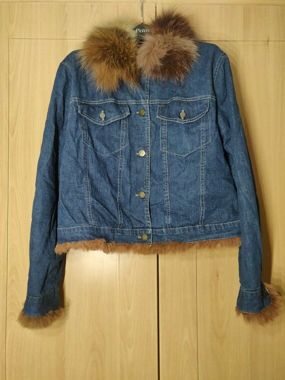 Luiggi Vintage Denim Jacket With Fur 