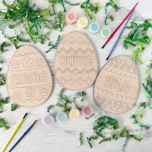 Easter Egg DIY Paint Kit for Kids, Personalized Easter DIY Craft, Wood Easter Egg DIY Paint Kit, Kids Craft, Kids Easter