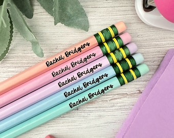 Personalized Pencils for Back to School, Teacher Appreciation Gift, Engraved #2 Pencils