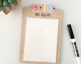 Personalized Dry Erase Board | Notes Board | Teacher Appreciation Gift | Gift for Teacher | Back to School Gift |