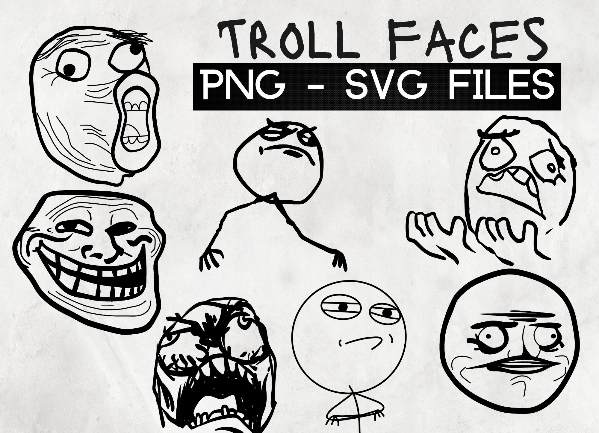 TROLL Face SVG PNG Instand Download Printable Cut Files 