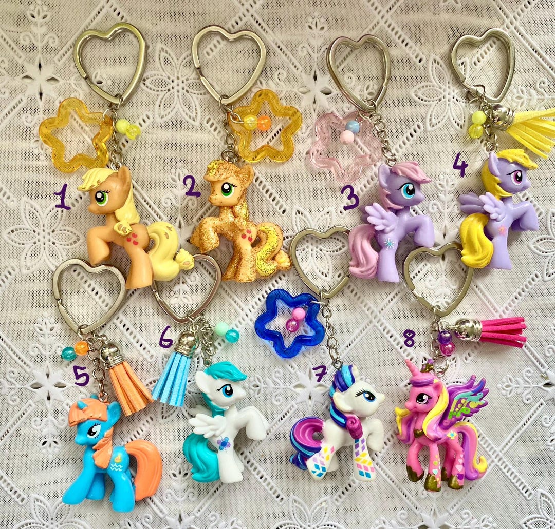 Mlp Key Rings My Little Pony Handmade Keychains With Official Hasbro Unicorn Figures ...